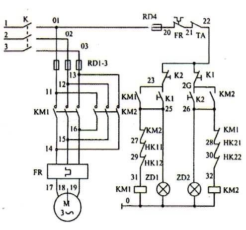 電動推桿電器控制原理圖